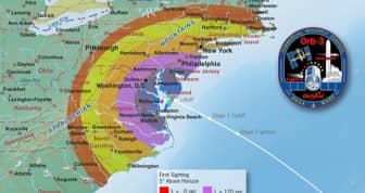 A graphic showing where Tuesday night's ISS resupply launch will be visible.