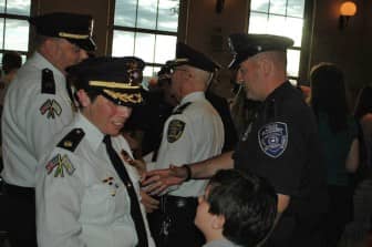 Christine A. Kelley was promoted to the rank of Major Wednesday night. She is the department’s first female officer to earn that rank.