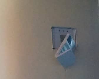 A thermostat  damaged by vandals Wednesday night at imPossible Dream's playground.