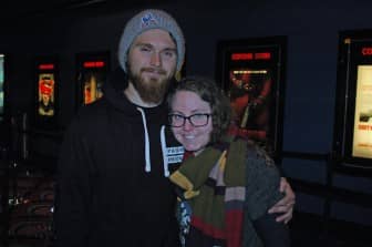 [CREDIT: Rob Borkowski] Andrew Shea, 26 and Kelly Shea, 26, on their way to one of the first showings of The Force Awakens Dec. 17 at Showcase Cinemas.