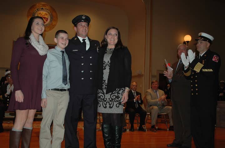 [CREDIT: Rob Borkowski] [CREDIT: Rob Borkowski] WFD Lt. Dan DeRobbio with his wife, Cindy, son Danny, and daughter, Brianna.