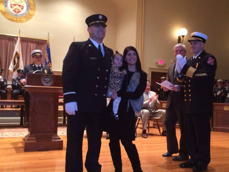 [CREDIT: Rob Borkowski] [CREDIT: Rob Borkowski] WFD Lt. Christopher Albro with hs wife, Allison, and daughter, Beverly.