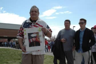 [CREDIT: Rob Borkowski] Charles DiBartolo waits at Crowne Plaza to hear Donald Trump speak April 25. 