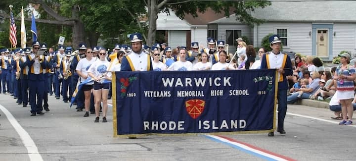 [CREDIT: Beth Hurd] Warwick Veterans High School Band marched in their last Gaspee Days Parade Saturday, June 11. The High School will be closed and converted into a middle school next year. 