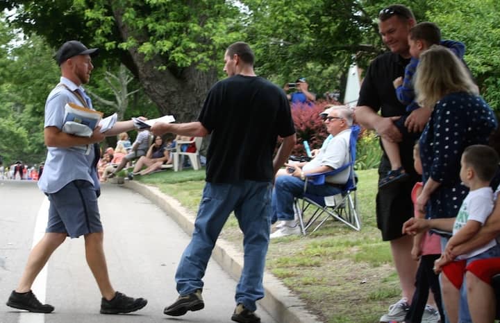 [CREDIT: Beth Hurd] The mail even gets through during the Gaspee Days parade.