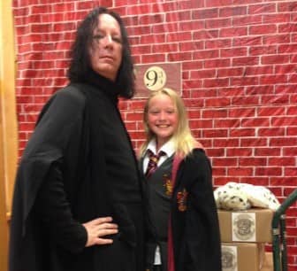 [CREDIT: Christine Davis] Severus Snape cosplayer Vladimir Snape and Mackenzie Davis at Barnes and Noble's Harry Potter and the Cursed Child release party Saturday.