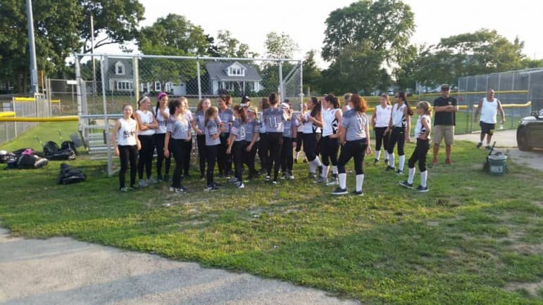 [CREDIT: Mayor Scott Avedisian's Office]  Mayor Scott Avedisian helped send off the Warwick North Little League teams Wednesday night at the Warwick North West Side Complex.