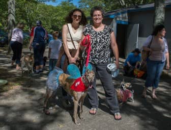 [CREDIT: Mary Carlos] Maureen and Nicole Robetson of Coventry with Cindy-Lou Sept. 17 at Warwick City Park.