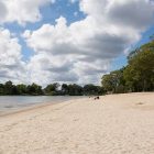 [CREDIT: Mary Carlos] Warwick City Park Beach, where Jamil Stewart, 6, drowned Aug. 14. Investigation of the death has since illuminated staffing and planning oversight at the beach.