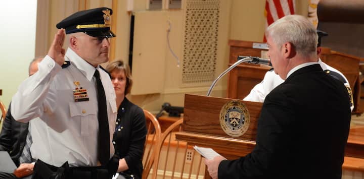 [CREDIT: Rob Borkowski] Timothy Marshall was promoted to Lieutenant.