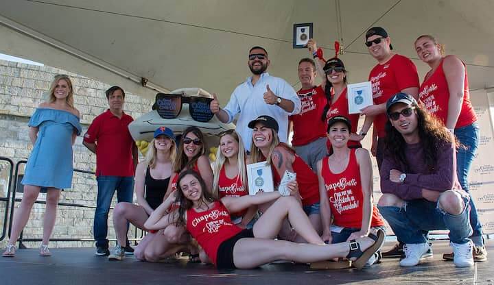 [CREDIT: Mary Carlos] Chapel Grille, of Cranston RI won the award for most spirited team during the Great Chowder Cook-Off at Fort Adams, Newport.