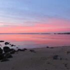 [CREDIT: Lincoln Smith] Sunrise on Saturday, Feb. 2, 2019, at Conimicut Point. RIDOH has closed Conimicut Point Beach and Oakland Beach to swimming due to high bacteria levels.