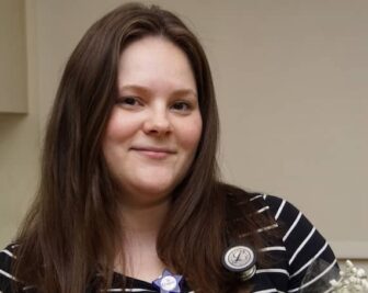 [CREDIT: Women & Infants Hospital] Cassie White, of Warwick, a nurse on the Mother Baby Unit at Women & Infants, was presented with the DAISY award this week.