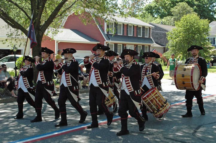 [CREDIT: Rob Borkowski] The Kentish Guard marching in the 2019 Gaspee Days Parade Saturday, June 8.