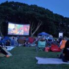 [CREDIT: Rob Borkowski] Central RI Chamber of Commerce's Movies in the Park showed Spider-Man: Into the Spiderverse July 25 at Rocky Point Park.