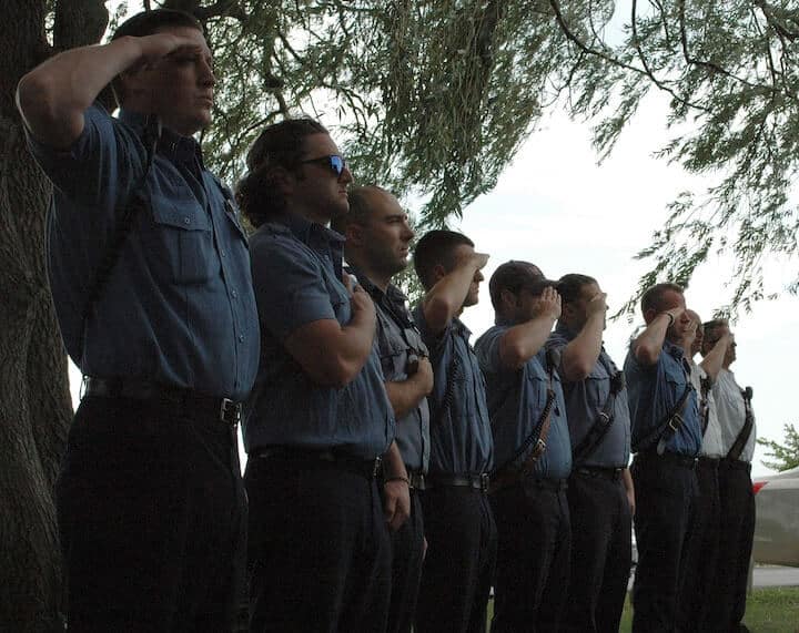 [CREDIT: Rob Borkowski] Warwick firefighters during Wednesday's Sept. 11 memorial ceremony.