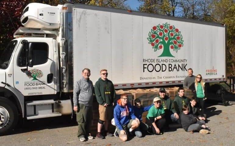 [CREDIT: Troop 63] Troop 63 Scouts contributed to the more than 190,000 pounds of food collected during this year's Scouting for Food drive.