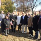 [CREDIT: Kim Wineman] Several Warwick officials attended Warwick's Veterans Day ceremony at Warwick Veterans Memorial Jr. High Nov. 11, 2019. From left, Sen. Michael J. McCaffrey, Councilors Jeremy Rix, Ed Ladouceur and Donna Travis, Reps. Dave Bennett, (D-Dist. 20), Sen. Erin Lynch Prata (D-Dist. 31, Warwick, Cranston), Mayor Joseph J. Solomon, Councilors Richad Corley, Jim Mcelroy and Steve McAllister, and Sen. Mark McKenney, (D-Dist. 30.