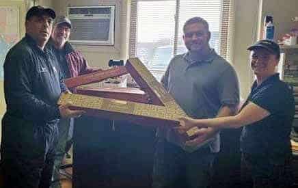 [CREDIT: D'Angelo] D'Angelo Grilled Sandwiches served a party sandwich to plow drivers at the Warwick DPW Dec. 29.