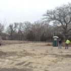 [CREDIT: Rob Borkowski] There's just a porta-potty standing at the Rhodes School property with the building demolition finished Jan. 3.