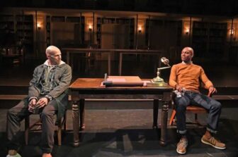 [CREDIT: Trinity Rep] Daniel Duque-Estrada as Sydney Carton and Taavon Gamble as Charles Darnay in Trinity Rep's "A Tale of Two Cities."