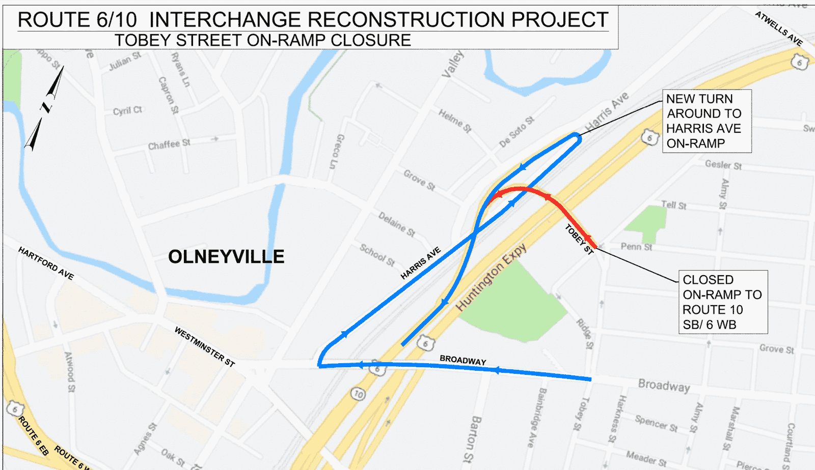 [CREDIT: RIDOT] RIDOT) will permanently close the Tobey Street on-ramp to Rte. 6 West in Providence on Tuesday, Feb. 18.