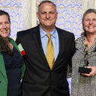 [CREDIT: Richard Kizirian Photography] Tamara McKenney, Co-Owner, Apponaug Brewing Company; Christopher Tarro, Chairman, RI Hospitality Association; and Kris Waugh, Co-Owner, Apponaug Brewing Company.