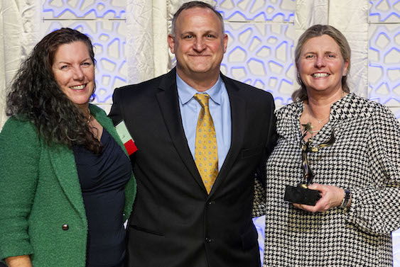 [CREDIT: Richard Kizirian Photography] Tamara McKenney, Co-Owner, Apponaug Brewing Company; Christopher Tarro, Chairman, RI Hospitality Association; and Kris Waugh, Co-Owner, Apponaug Brewing Company.