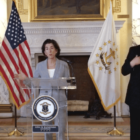 Gov. Gina Raimondo held a press conference March 31, announcing four new COVID-19 deaths and closing state parks and beaches.