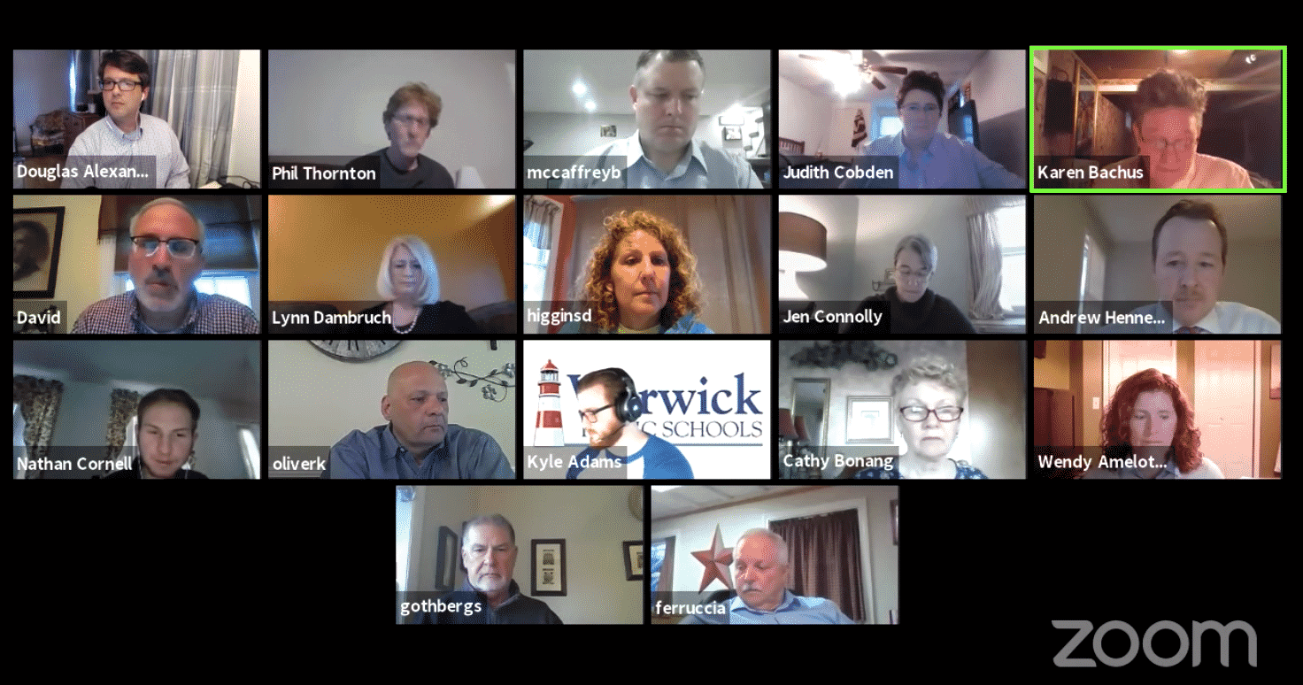 [CREDIT: WPS] Warwick held its first Virtual School Committee meeting April 7, 2020, as the COVID-19 pandemic prevented large gatherings.