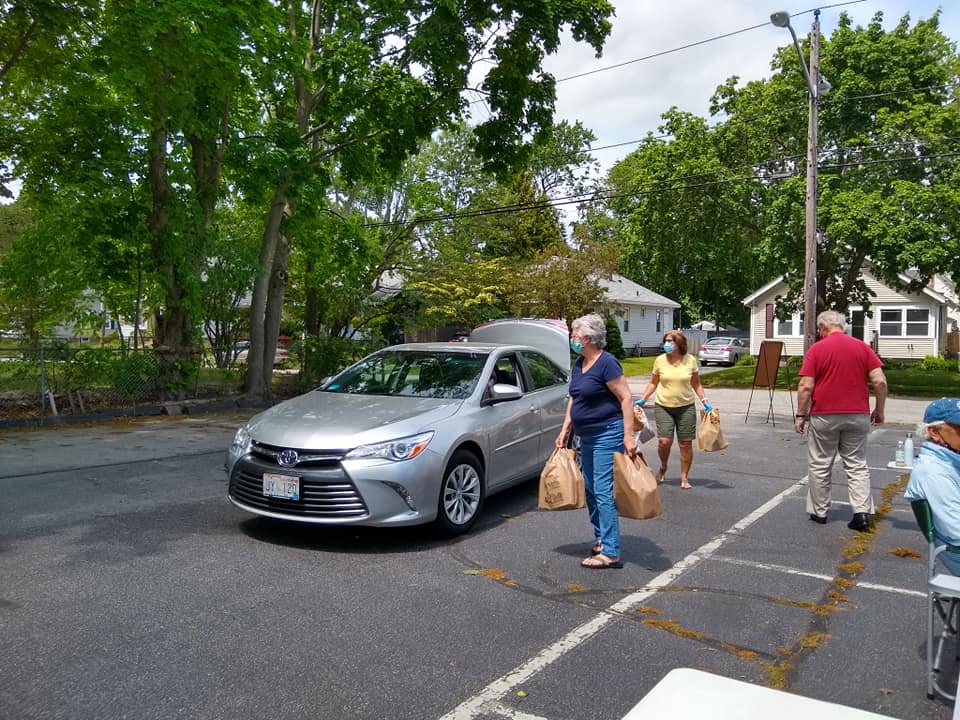 [CREDIT: Lincoln Smith] The The Drive-thru Food Drive at Lakewood Baptist Church collected food and cash donations Saturday, May 30, 2020.