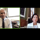 [CREDIT: Gov. Raimodo's office] Dr. Anthony Fauci and Gov. Gina M. Raimondo discuss opening schools on Zoom Thursday afternoon.