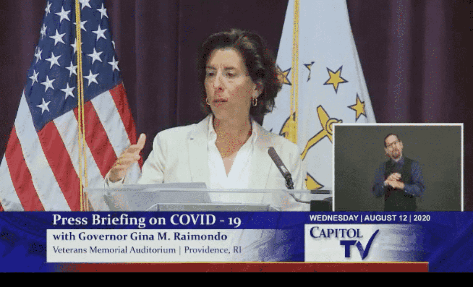 [Gov. Raimondo FB] Gov. Gina Raimondo called the Warwick School Committee's distance learning vote wrong and said she is seeking legal and funding options to use to convince the board to create and use an in-person plan.