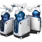 [CREDIT: stryker.com] A trio of Mako robotic arm surgical assistance tools.