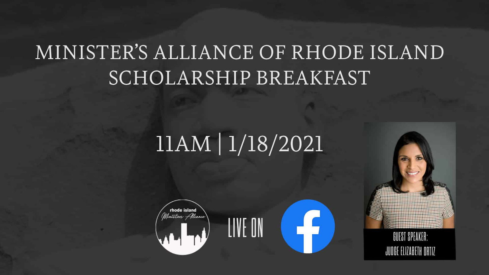 [CREDIT: Ministers Alliance of RI] The MLK Scholarship Breakfast goes virtual at 11 a.m. on Monday, Jan. 18.