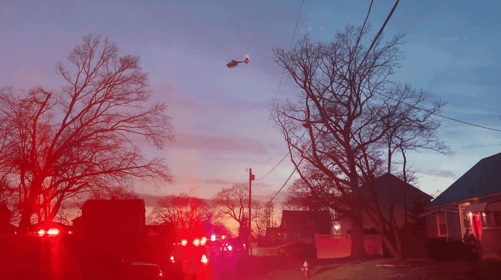 [CREDIT: Rob Borkowski] Rowan's Light Parade of more than 100 first responder vehicles to Rowan Shawn's Doris Avenue home Monday night, sent a helicopter, too.