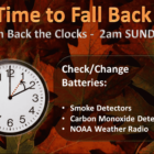 [CREDIT:NWS] Fall Back: Set your clocks back an hour — for Daylight Savings Time at 2 a.m. Sunday, Nov. 7.