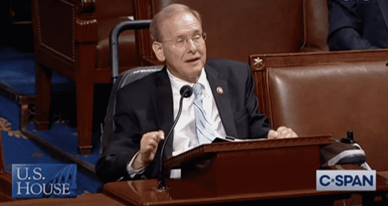 [CREDIT: CSPAN] Congressman Jim Langevin speaks before Congress in August 2020. Monday, he hailed the boycott of '22 Beijing Olympics & Paralympic Games.