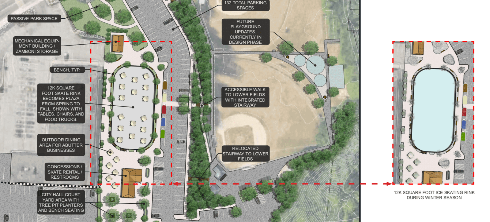 [CREDIT: Mayor Picozzi's Office] A view of part of Mayor Frank Picozzi's $3.5M City Hall Plaza plan.