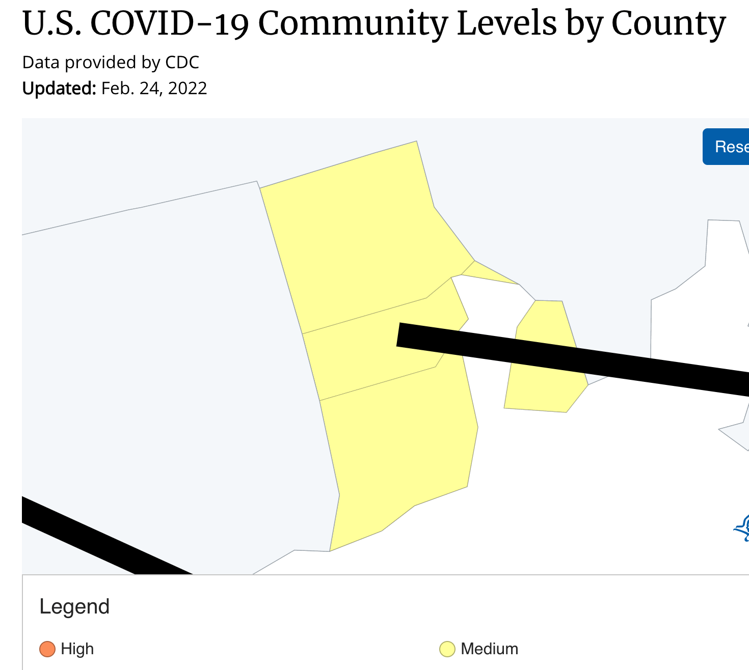 [CREDIT: CDC] The CDC has designated Rhode Island a yellow zone. In such areas of relatively low transmission, the CDC is not advising masks indoors in public places.