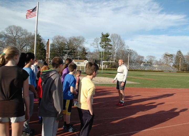 [CREDIT: Rob Borkowski] Ron Celio speaks to the members of the Warwick Wolves Thursday at Pilgrim High School in 2015.