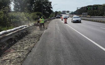 [COURTESY RIDOT] An Airport Connector West right lane closure will allow paving one day next week.