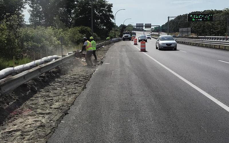 [COURTESY RIDOT] An Airport Connector West right lane closure will allow paving one day next week.