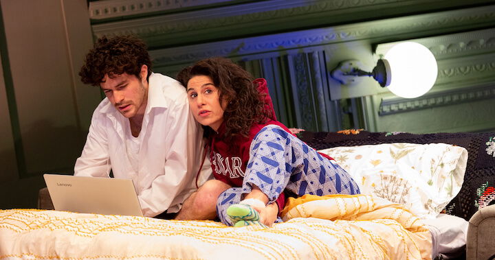 [CREDIT: Joe Siegel] Gamm Theatre's production of "Bad Jews," runs through March 22. Above, Hillel Rosenshine and Sarah Corey in a scene from the production.