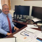 [CREDIT: Rob Borkowski] Coventry Town Manager Daniel Parrillo, in his office at Coventry Town Hall, 1670 Flat River Road, Coventry, RI.