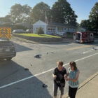 [CREDIT: Rob Borkowski] A black Subaru Forrester, right, struck a silver Nissan Rogue SUV Friday, July 28 at about 6:30 p.m., damaging both cars and injuring the Subaru driver.