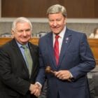 {U.S. Senate photo by Dan Rios] The NDAA conference committee alternates between the two chambers. This year, on Nov. 29, SASC Chairman Reed ‘passed the gavel’ to HASC Chairman Rogers, who chaired the conference meeting.