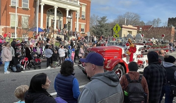 [CREDIT: Rob Borkowski] The end of the Apponaug Winter Festival parade Dec. 9.