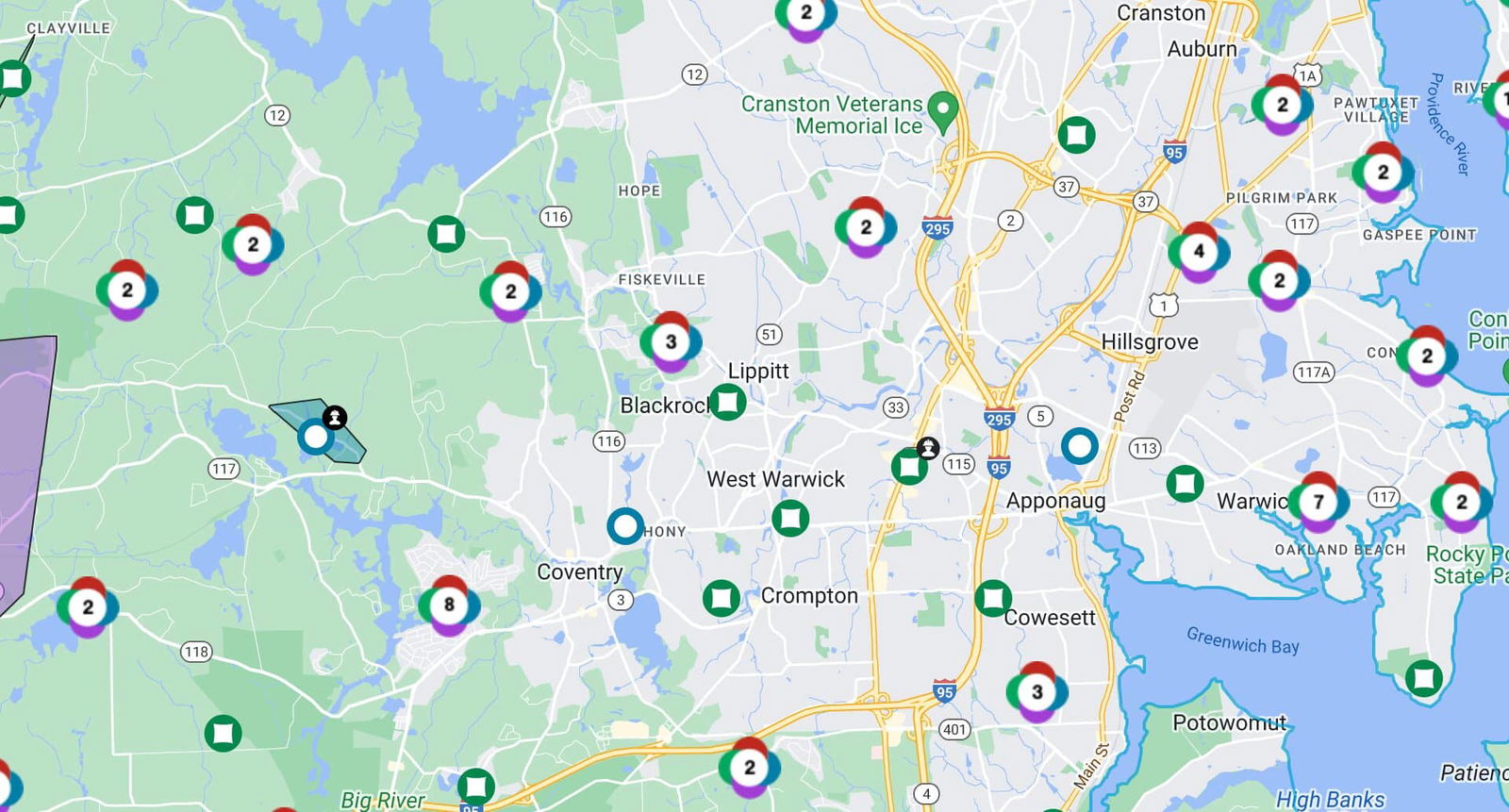 [CREDIT: RI Energy] RI Energy reports thousands through RI without power as a strong storm prompts a high wind warning and flood watch for the state.