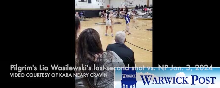 [CREDIT] Lia Wasilewski nailed a Pilgrim Girls buzzer beater win with a last-second shot, securing a 54-52 win over North Providence on Jan. 3.